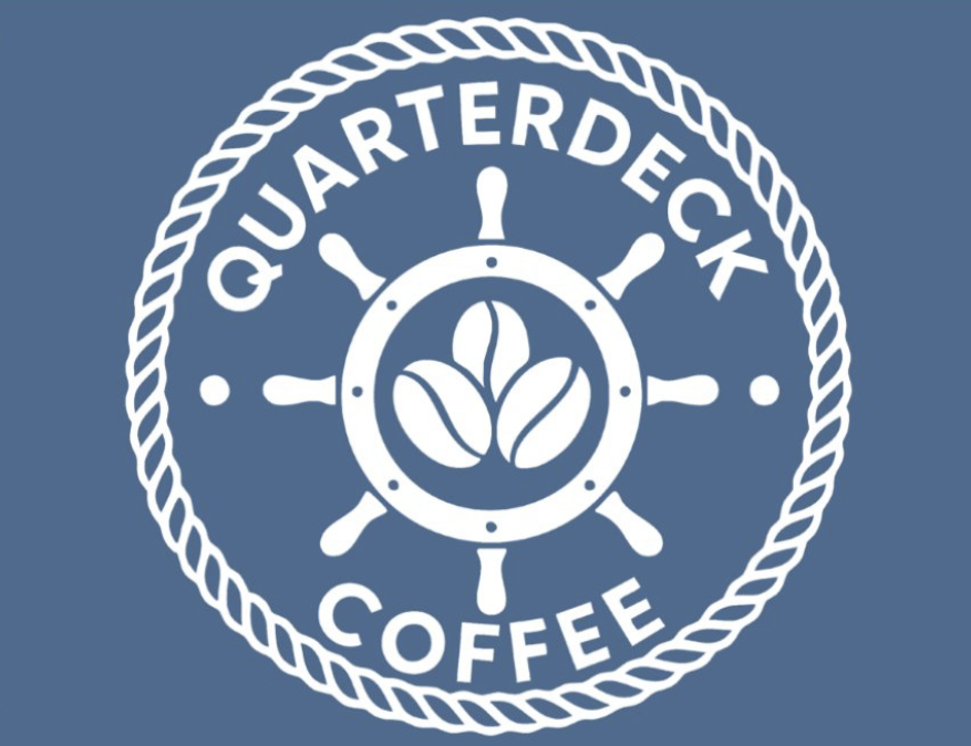 Serving coffee at Quarterdeck Coffee